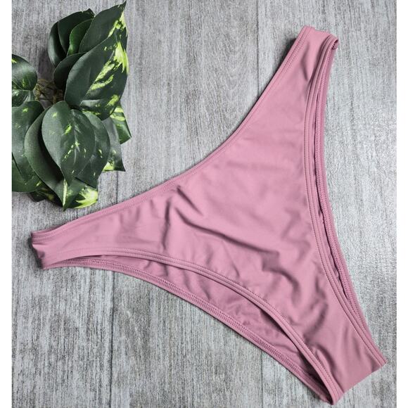 Cupshe Mauve High Waist Cheeky Swim Bottom NEW Women's XL - Picture 1 of 7
